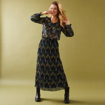 Dámská halenka Halenka s potiskem květin, ve folkovém stylu z recyklovaného polyesteru nám.modrá/khaki 40