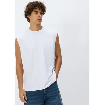 Pánské tričko Reserved - Bavlněné tričko tank top - bílá - 451EF-00X - 451EF-00X-S