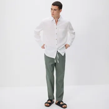 Reserved - Bavlněné jogger kalhoty - světle zelená - 5443L-70X - 5443L-70X-XL