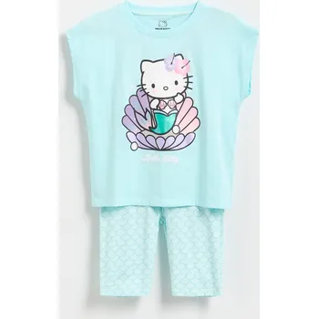 Dětská móda Reserved - Dvoudílné pyžamo Hello Kitty - bledá zelená - 619EB-07X - 619EB-07X-U98