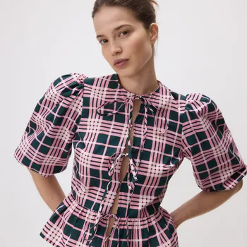 Dámská halenka Reserved - Zavazovací halenka s peplumom - vícebarevná - 794HD-MLC - 794HD-MLC-M