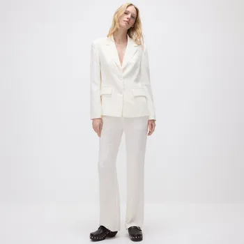 Reserved - Žakárové kalhoty s nažehlenými puky - krémová - 534EN-01X - 534EN-01X-38