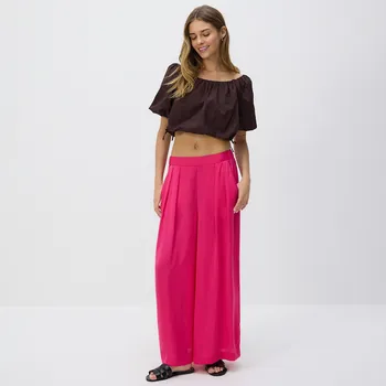 Dámské kalhoty Reserved - Kalhoty palazzo - fuchsiová - 1020P-43X - 1020P-43X-XS