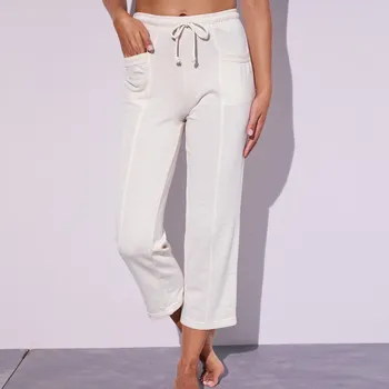 Dámské kalhoty 7/8 moltonové kalhoty režná 46/48