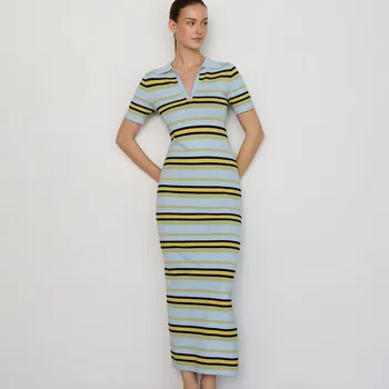 Dámské šaty Reserved - Pruhované maxi šaty - vícebarevná - 134FH-MLC - 134FH-MLC-S