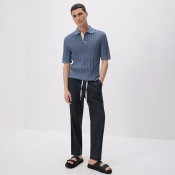 Pánské kalhoty Reserved - Bavlněné jogger kalhoty - ocelově modrá - 5443L-95X - 5443L-95X-S