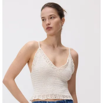 Dámské tričko Reserved - Pleteninový top - krémová - 105HE-01X - 105HE-01X-L