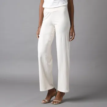 Dámské kalhoty Široké žerzejové kalhoty s pružným pasem režná 38/40