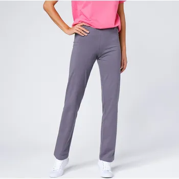 Rovné strečové žerzejové kalhoty z bio bavlny antracitová 50