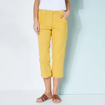 Dámské kalhoty Rovné strečové 7/8 kalhoty šafránová 52