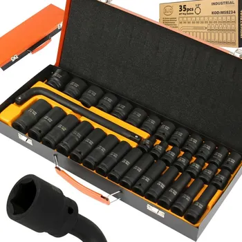 Gola sada Hlavice nástrčné rázové šestihranné 1/2", 8-32mm, sada 35ks BJC