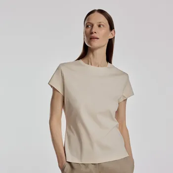 Reserved - Tričko s příměsí hedvábí - krémová - 445CB-01X - 445CB-01X-XS