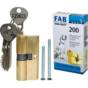 Vložka do dveří Oboustranná bezpečnostní cylindrická vložka FAB 200 RSD 30+35