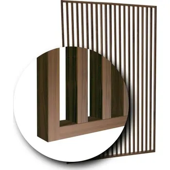 Obklad Lamelová dělící příčka na míru Ořech - Šířka 75 cm (zabaleno do 2 balíků)