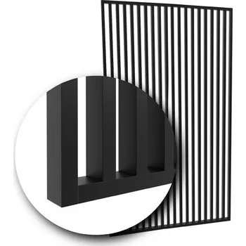 Obklad Lamelová dělící příčka na míru Černá MAT - Šířka 51 cm (zabaleno do 2 balíku)