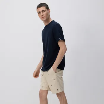 Pánské oblečení Reserved - Šortky regular z výšivkou - béžová - 6485L-08P - 6485L-08P-XL