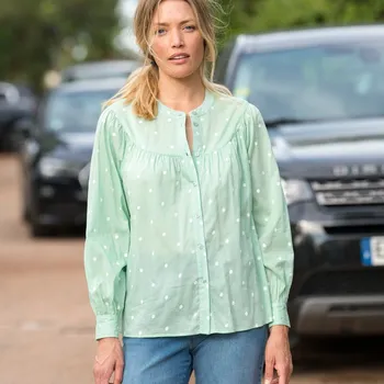 Dámská halenka Rozšířená halenka spotiskem zelená 46