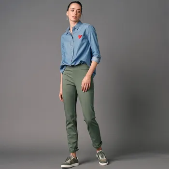 Dámské legíny Džegíny s pružným pasem a efektem plochého břicha mechově zelená 48