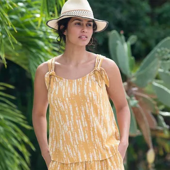 Dámské tričko Top s ramínky na zavázání, s potiskem kari/bílá 36