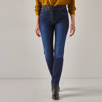 Dámské kalhoty Rovné kalhoty ve zkráceném střihu tmavě modrá 42