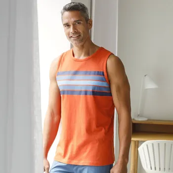 Pánská móda Pyžamové tílko s pruhy oranžová 97/106
