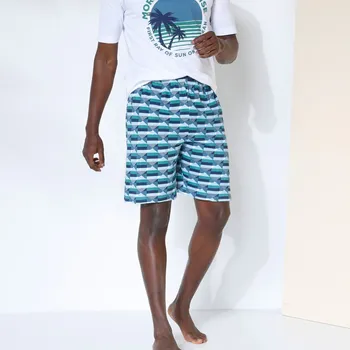 Pánské kraťasy Pyžamové šortky s potiskem modrá/zelená 72/74