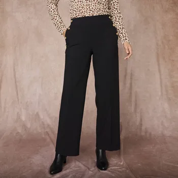 Dámské kalhoty Blancheporte Široké splývavé kalhoty s ozdobnými knoflíky černá 54