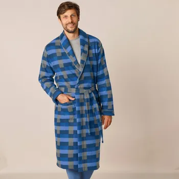 Pánský župan Župan z polar fleecu kostka modrá 97/106