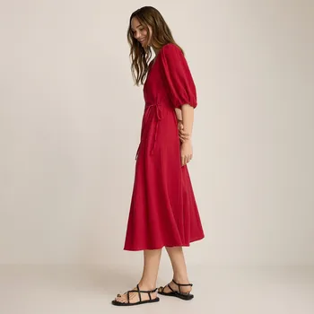 Dámské šaty Reserved - Mušelínové midi šaty - červená - 495FB-33X - 495FB-33X-XL