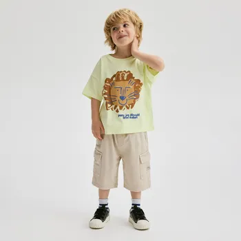 Chlapecké oblečení Reserved - Bavlněné cargo kraťasy - béžová - 5467S-08X - 5467S-08X-110