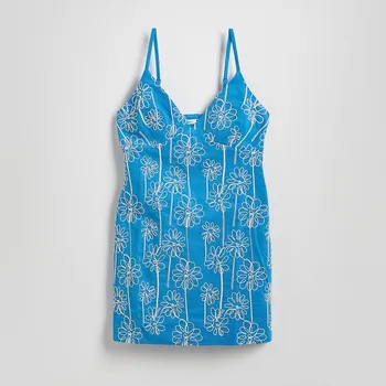 Dámské šaty Reserved - Mini šaty s výšivkou - modrá - 636EH-55X - 636EH-55X-S