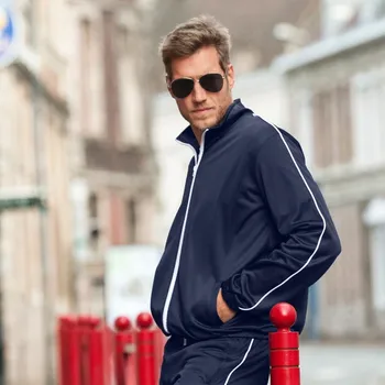 Pánská casual bunda Sportovní bunda z mikrovlákna námořnická modrá 137/146 (4XL)