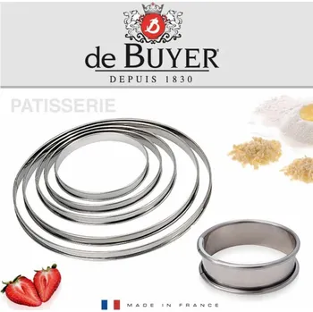 Hrnec Kruhový rám de Buyer, 3091.12N, nerez, zaoblené horní a dolní hrany, nerezový pružinový kroužek, hladký vnitřní povrch, průměr 12 cm, výška 2 cm