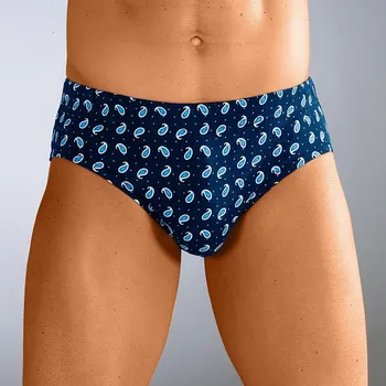 Boxerky Sada 6 slipů s pohodlným pasem a potiskem modrá 109/116