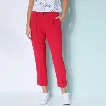 Dámské kalhoty Úzké splývavé 7/8 kalhoty malinová 54