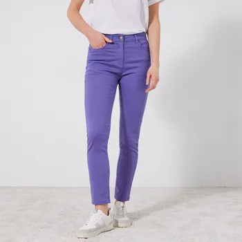 Dámské kalhoty Úzké jednobarevné 7/8 kalhoty fialová 36