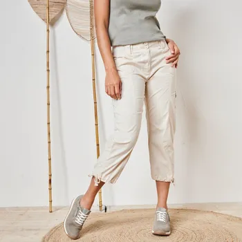 Dámské kalhoty 3/4 kalhoty s pružným pasem béžová 50