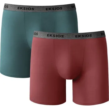 Pánské oblečení Sada 2 dlouhých boxerek s pružným pasem tyrkysová+bordó 109/116