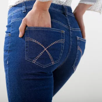 Dámské kalhoty Tvarující kalhoty s 5 kapsami denim 46