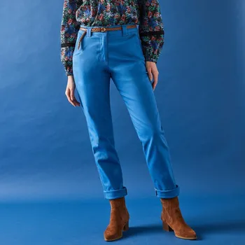 Dámské kalhoty Strečové chino kalhoty modrá 52