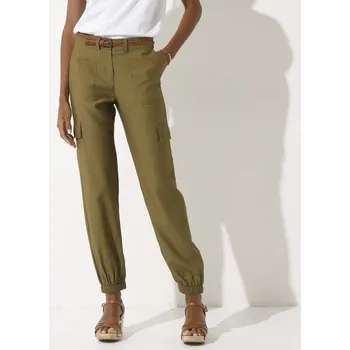 Dámské kalhoty Cargo kalhoty s pružnými konci nohavic khaki 44