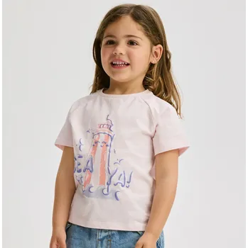 Reserved - Tričko s vyvýšeným potiskem - pastelově růžová - 381EC-03X - 381EC-03X-98