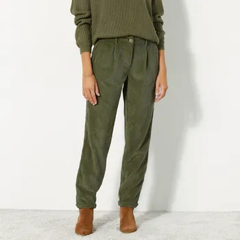 Dámské kalhoty Blancheporte 7/8 manšestrové kalhoty khaki 42