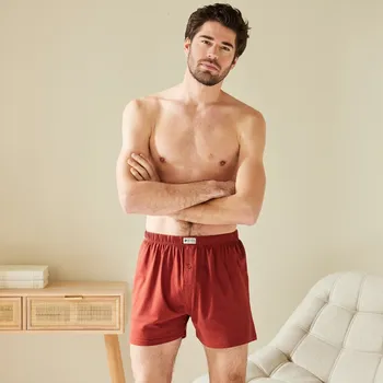 Boxerky Sada 4 jednobarevných trenýrek rezavá+kaštanová+nám.modrá 109/116 (XXL)