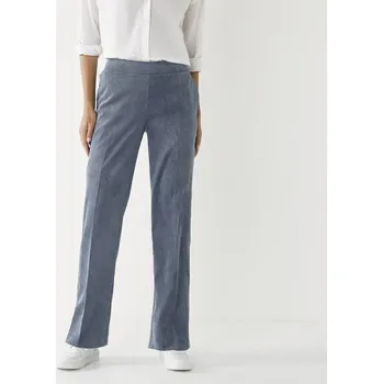 Dámské kalhoty Široké manšestrové kalhoty modrá džínová 44