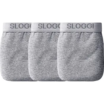Boxerky Sada 3 slipů maxi s průhmatem Sloggi Basic, střih maxi šedý melír 85/90 (M)