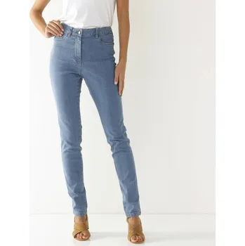 Dámské kalhoty Úzké dlouhé denimové kalhoty sepraná modrá 42