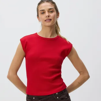 Dámské tričko Reserved - Bavlněný top - červená - 985ED-33X - 985ED-33X-XL