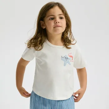 Dívčí tričko Reserved - Tričko s námořnickým motivem - krémová - 388EC-01X - 388EC-01X-86