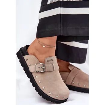 Dámské pantofle Semišové Pantofle Dámské Na Platformě Big Star RR274A376 Barva: Béžová, Velikost: 38